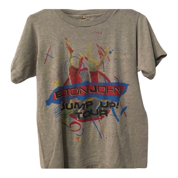 Authentic Vintage Elton John Concert Tee Shirt Graphic Jump Up 1982 80s - Picture 2 of 5